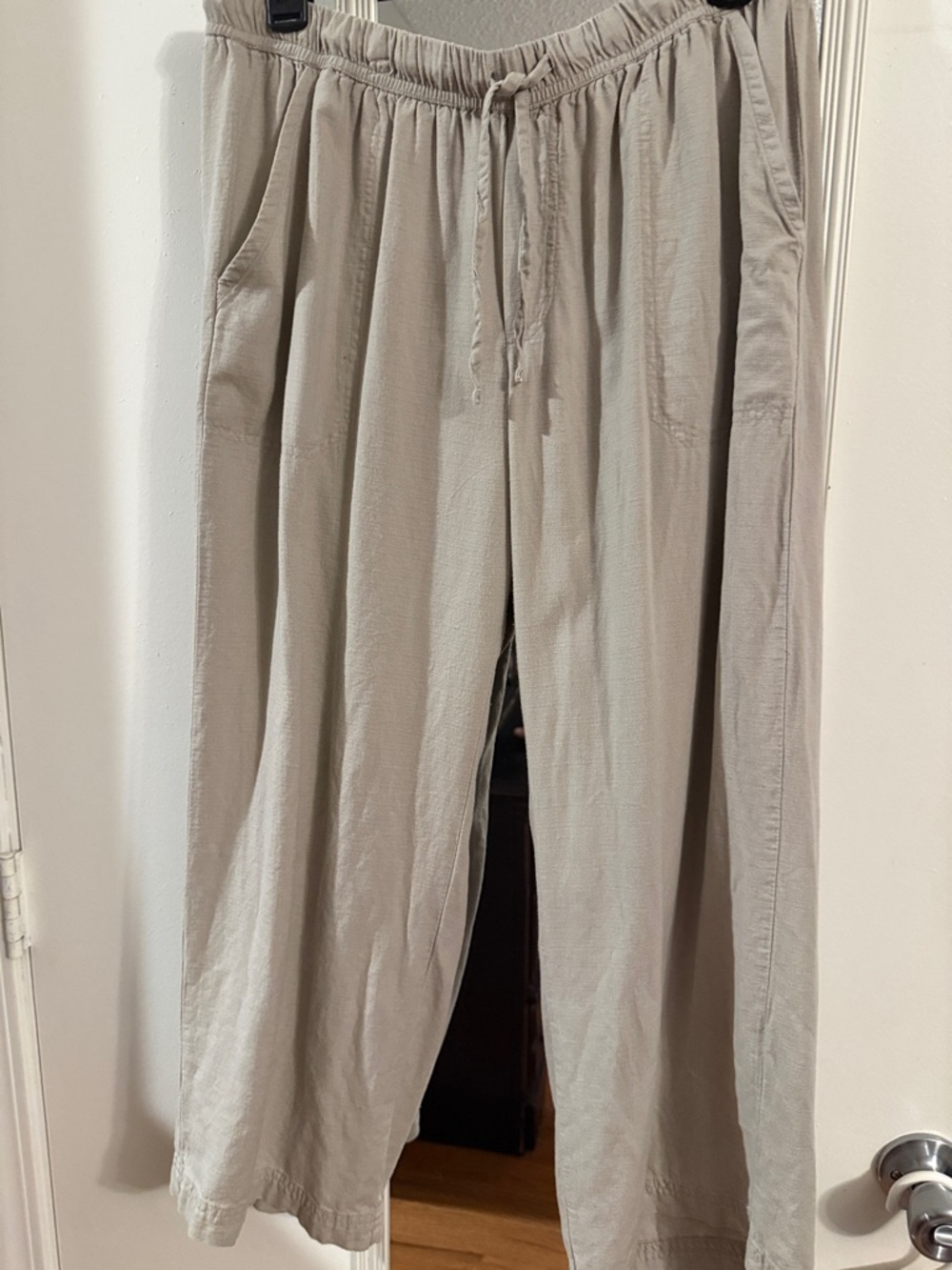 Splendid women’s Drawstring Casual flowy pants in Light Taupe